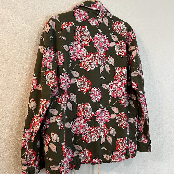 Designer The Editor Italy Military Green Floral “Calypso” Jacket in Medium - Picture 7 of 9
